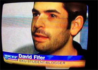Screenshot of David Discussing Blog on TV News